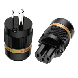 Viborg HiFi Power Cord, VM501S+VF501S, Silver-Plated Copper Conductor, Non-Magnetic Fiber Glass Shell Hi-End US AC Mains Plug+C15 Power Connector for DIY Audiophile