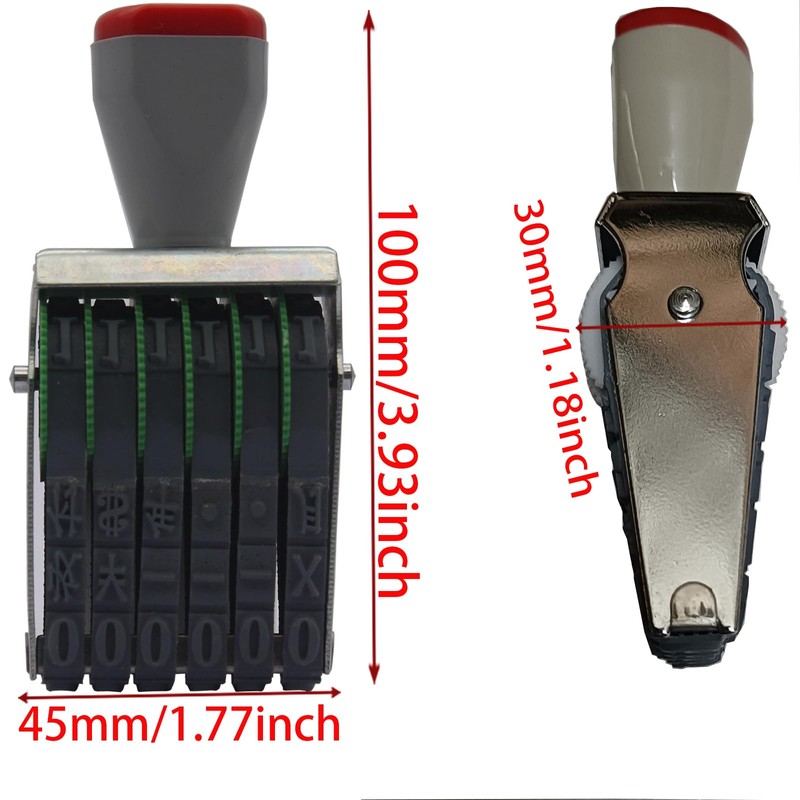 Number Stamp,zeng 6 Digits Changeable0-9 Numbers & Symbol Multi-Function DIY