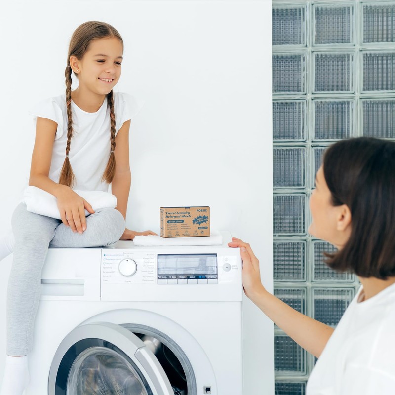 Poesie Travel Laundry Detergent Sheets 120 Sheets Liquidless Clothes Washing