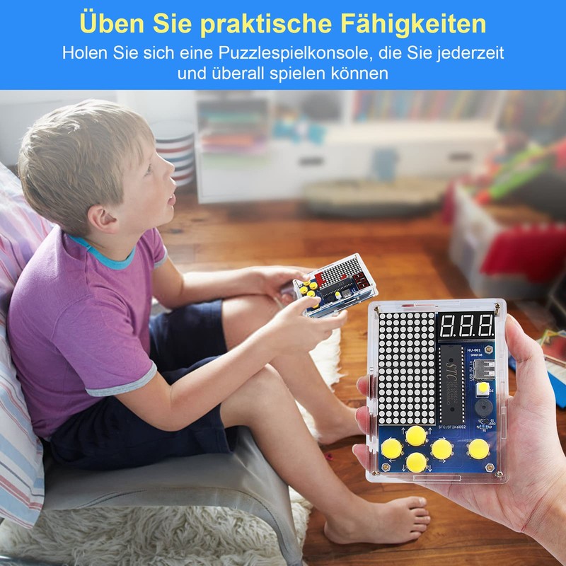 DIY Game Console Handset with Acrylic Casing, Soldering Practice Kit,