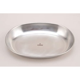PTYGRACE 18-0 Stainless Steel Oval Curry Plate, Camping, BBQ, Tableware, Rice, Stackable Storage, Made in Japan, Tsubamesanjo