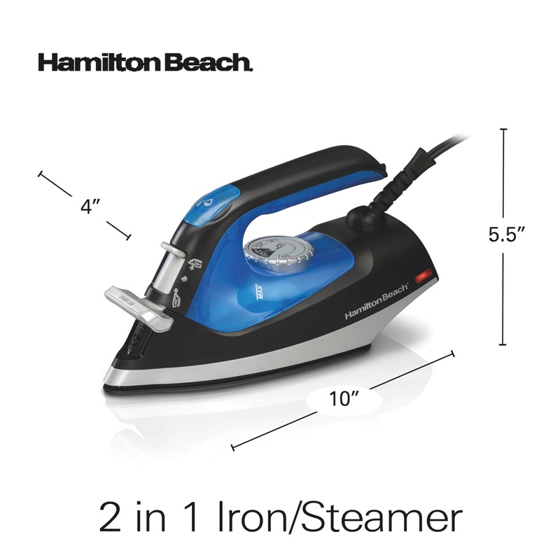 Hamilton Beach 2-in-1 Steam Iron for Clothes and Garment Steamer