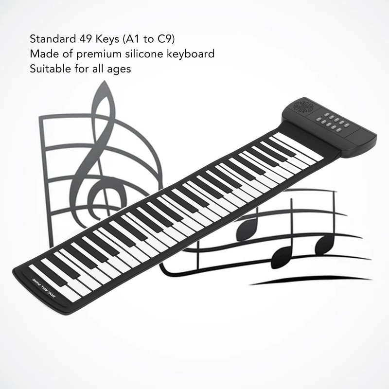 Roll Up Piano 49 Keys 4D Surround Sound USB Battery