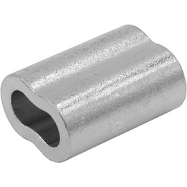 SwageRight MIL-SPEC Zinc Plated Copper Swage Sleeves Clip & Ferrules (1/8 inch) – Oval Duplex Wire Rope Cable Crimping Loop Fittings (Pack of 50)