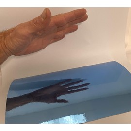 Roll of Colored Chrome Sign Vinyl, with Self-Adhesive (Light Blue, 24 inch x 30 ft)