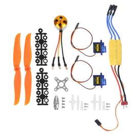 RC Flat Parts 2200KV Brushless Motor 6035 Propeller Motor 4.8V-6V Size 27.5x38mm Shaft Diameter 3.17mm (30A ESC + 9G Servo Free-Mount Plane with DIY Parts) (2200KV Motor + 6035 Propeller + 9G Servo + 30A ESC)