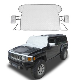 Fgtagtal Windshield Snow Cover Fit for Hummer H3 2005-2009, Front Windshield Cover for Ice and Snow, Auto Extra Thick Windshield Ice Cover Protects Windshield Wipers from Rain, Sun, Frost(Fit for H3)