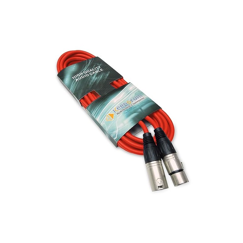 keepdrum Microphone Cable Red 10 m XLR Female XLR Male