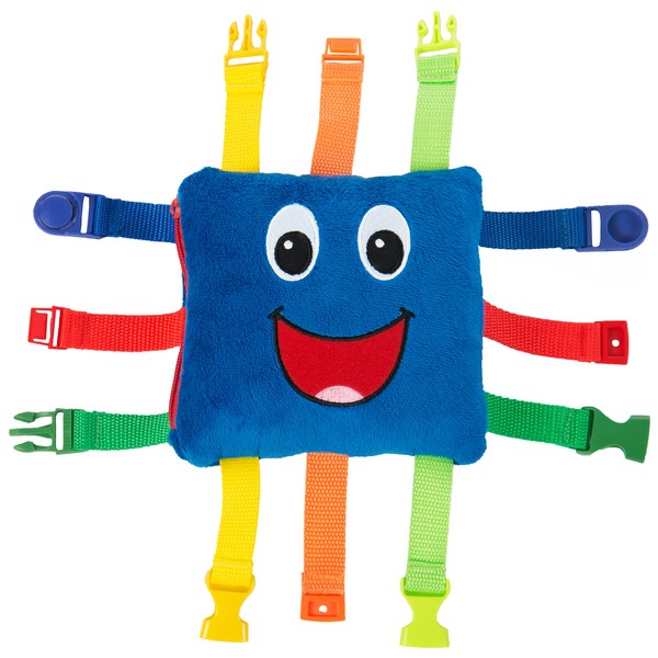 Buckle Toy - Boomer Square - Learning Activity Toy - Develop Motor Skills and Problem Solving - Easy Travel Toy
