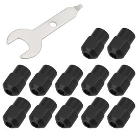 ECSiNG 12pcs Clamping Nut M8x0.75mm Rotary Tool Electric Chuck with Wrench Black Tightening Nut for Electric Drill Electric Grinder Length 17mm
