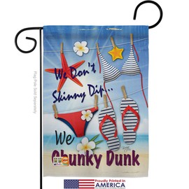 Chunky Dunk Garden Flags Pack Coastal Beach Tropical Sea Shells Ocean Sand Outdoor Summer Coral USA Vintage Applique Small Decorative Gift Yard House Banner Made In 13 X 18.5