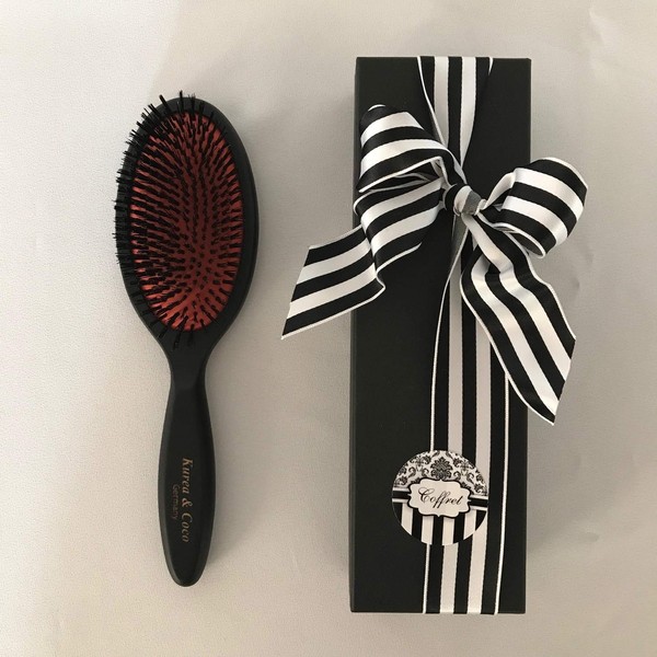 Boa (#boar hair) Luxury Hair Brush, Made in Germany, Soft and Thin Direction, All Natural Materials, Perfect Gift