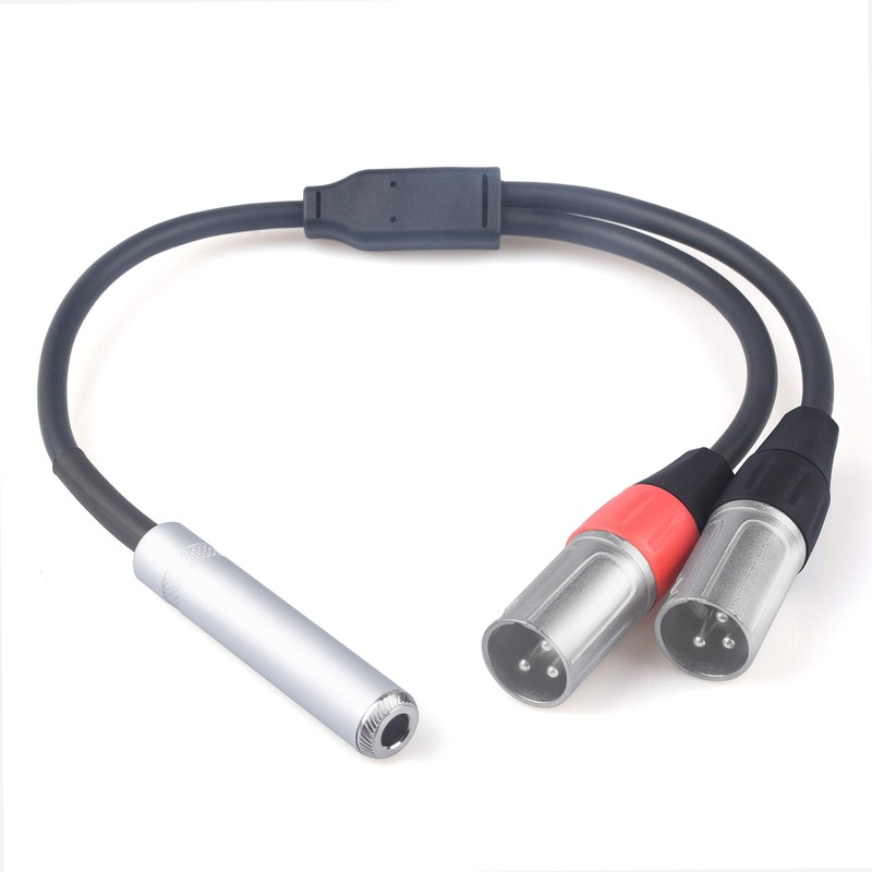 Devinal 1/4 inch Female to Dual XLR Breakout Cable, 6.35mm