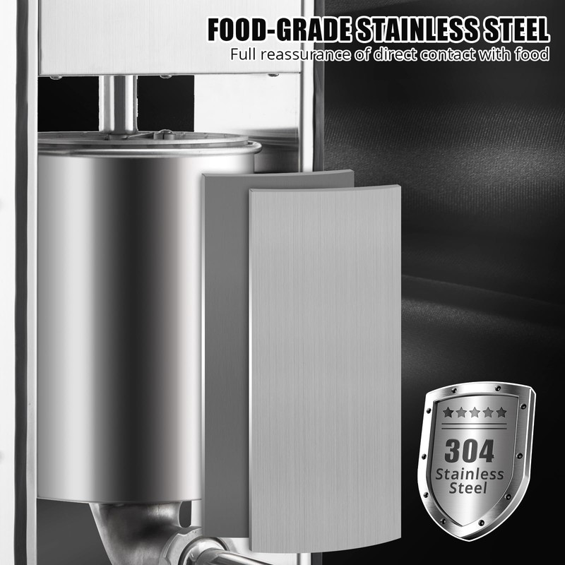 Manual Sausage Stuffer, Vertical Meat Stuffer, Stainless Steel Upright Sausage