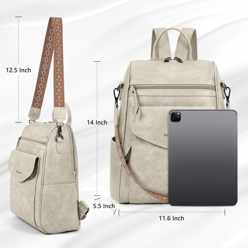 Backpack Purse for Women Leather Anti-Theft Travel Backpack Purse