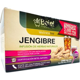 Betel Natural Premium Ginger Tea/Te de Jengibre 2 Grams - 24 Tea Bags
