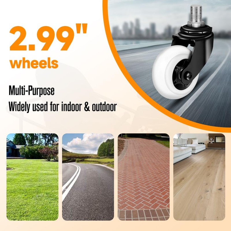 FVRITO 2 Pack Complete Caster Wheels Assembly for Razor Crazy