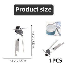 Butterfly Can Opener,Stainless Steel Tin Opener,Portable Tin Openers Heavy Duty,Safe Easy Grip Tins Openers for Arthritis Hands,Effortless Kitchen Gadgets for Any Standard Size Caps