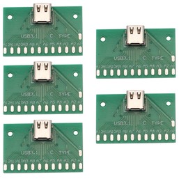 Heevhas TYP-C Female Test Board USB 3.1 with PCB Board 24P Connection Adapter Board Breakout Current Measuring Board (Pack of 5)