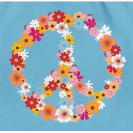 Shirtracer - Gym Bag Backpack - Sayings Statement - Peace Flower Power - Hippie Peace Sign Peace Sign 90s 70s, 05 Light Blue