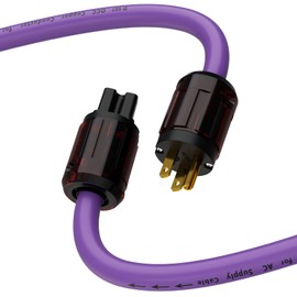 Preffair 12AWG Audio Power Cable Pure Copper OFC 3 Pin 125V/15A AC Power Cord for IEC320 C13/C15 Audio Durable for Home Theater AV Receiver Power Filter Amplifier Sound System (1M)