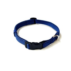 Puppy Collar Small Dog Collar Adjustable Strong Durable Training Walking 13mm Webbing (Small (10" - 15"), Navy)