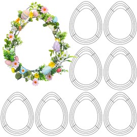 Memorywuu 6 Pcs Easter Egg Wreath Easter Wreath Form Garden Metal Frame Wire Egg Wire Wreath Frame for Easter DIY Craft Project Indoor Outdoor Holiday Hanging Decor About 11.8 x 15.5 Inches