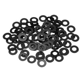 uxcell 120Pcs M4 Nylon Flat Washers Plain Washer 4mm ID 8mm OD 0.5mm Thick Plastic Spacers for Screws Bolts Garden Faucet Plumbing Repair, Black