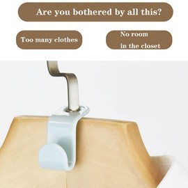 Woonsoon Clothes Hanger Connector Hooks, 60PCS Sturdy Mini Cascading Thickened 20lbs Space Saving Closet Organizer, Extender Clips, 3-Color Connection Hooks for