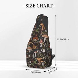 Mushroom Snail Berry Sling Backpack Unisex Crossbody Chest Bag Shoulder Chest Bag For Women Men Hiking Travel