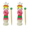COHEALI Hand-Painted Pattern Wood Knitting Tool 2 Sets Russian Knitting
