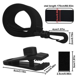24pcs Pool Solar Cover Reel Attachment Kit, Inground Above Ground Swimming Pool Solar Blanket Holder Straps Includes 8 Hooked Straps Clamps Clips & 8 Touch Fasteners