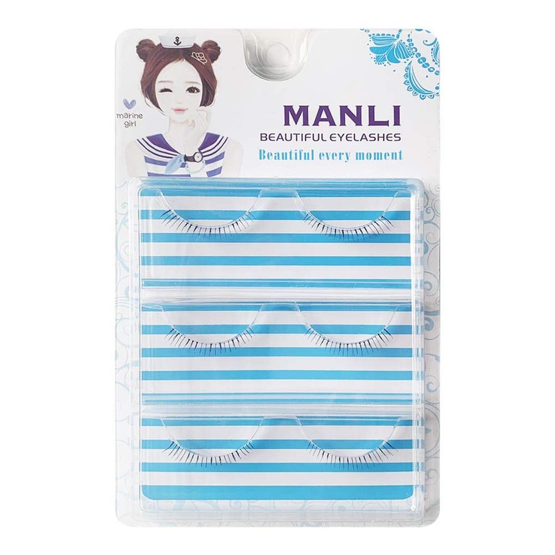 Musegetes 3 Pairs Lower Eyelashes False Eyelashes Transparent Axis False