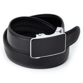 Women's Belt Leather Ratchet Dress Belt with Sliding Adjustable Buckle Width 1 1/4 inches, Length 52 inches