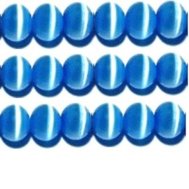 10mm, 8mm & 6mm Cat's Eye Bead Strands Grade A Fiber Optic, 32 Colors to Choose from (8mm, Blue)