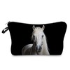 Livel lhood White Horse Makeup Bag Cute Small Organizer Zipper
