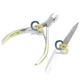 G.S Professional Gold Handle Cuticle Nail Cutter Nail Clippers Nail NIPPERS + Nail File