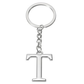 PATIKIL Initial Letter Keychain, Letter T Key Chain DIY Pendant Key Ring Bag Backpack Decor for Men Women Party Gifts Favors, Silver