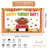 AIBIIN 7x5ft Thanksgiving Happy Turkey Day Banner Backdrop Pumpkin Turkey