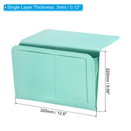 PATIKIL 13in Bedside Caddy, Bed Caddy Bedside Organizer Hanging Soft Felt 5 Pockets Bed Pockets Bedside Storage Organizer Remote Control Holder for Bedroom Phones Glasses, Green