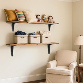 AINVLPRO Heavy Duty Small Shelf Bracket – One-Piece Wall Mounted Metal L Bracket for DIY Floating Shelves, Strong Support for Wood Planks, Garage, Kitchen, Storage 20 Pack