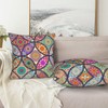Oplp Circle Floral Pattern Throw Pillow Covers Set of 2