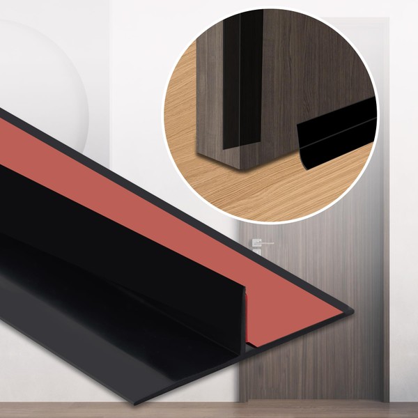 Coengwui Peel and Stick Shower Door Draft Stopper, T-Shaped Silicone