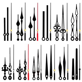 LEEQ Set of 12 Style Hands for Wall Clock - Aluminium Clock Hands Kit Quartz Clock Movement Long Hands DIY Replacement Parts for Clock Repair (Black)