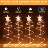 4 Packs Outdoor Spiral Lighted Christmas Trees, Warm White Spiral