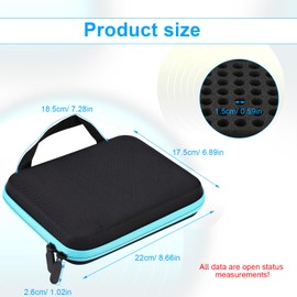 SHENGYIG 63 Compartment Essential Oil Storage Box - EVA Carry Bag with Handle, Waterproof & Shockproof - Organiser for 1-3 ml Bottles (Travel, Aromatherapy, Household), black