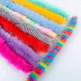 Wisafory 10 m Faux Fur Ribbon Faux Fur Border Faux Fur Ribbon Plush Trim Fabric Decorative Ribbon for Sewing Crafts Faux Fur Ribbon for Gift Decoration Dress Decoration Beige