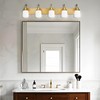 Yaohong 5-Light Bathroom Light Fixtures, Gold Bathroom Vanity Lights with