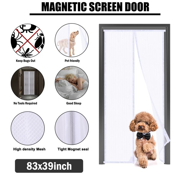 Unbranded Magnetic Door Screen Self Closing Mosquito Mesh Net Anti