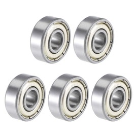 TOP-VIGOR 5Pcs 606ZZ Deep Groove Ball Bearings, Z2 6mm x 17mm x 6mm Double Sealed Industrial Bearings, Chrome Steel P5(ABEC5) Skateboard Bearings for Electrical Instrument Equipment